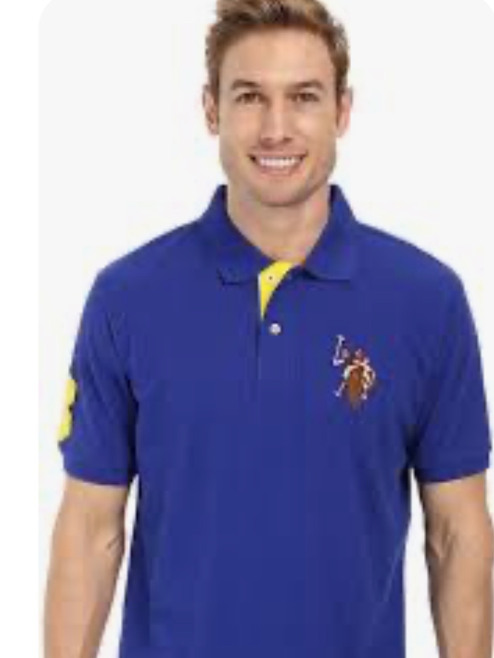 US Polo Assn Big Pony Applique Embroidered Polo Rugby Shirt Blue